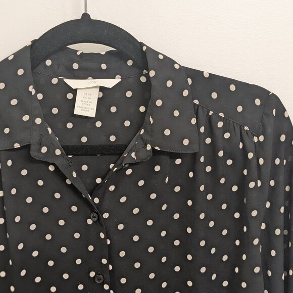 Black and white polka dot blouse - Picture 4 of 4